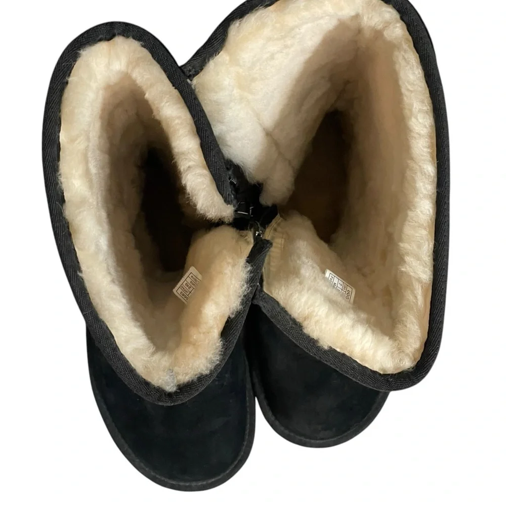 UGG leather sheepskin black women boots‎ size 7